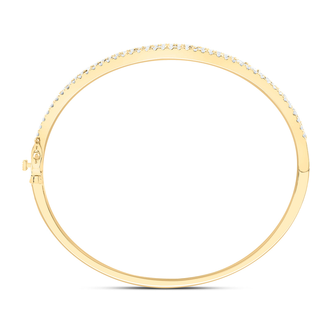 14kt Gold Diamond Clover Bangle 4-1/3 ctw - view 4