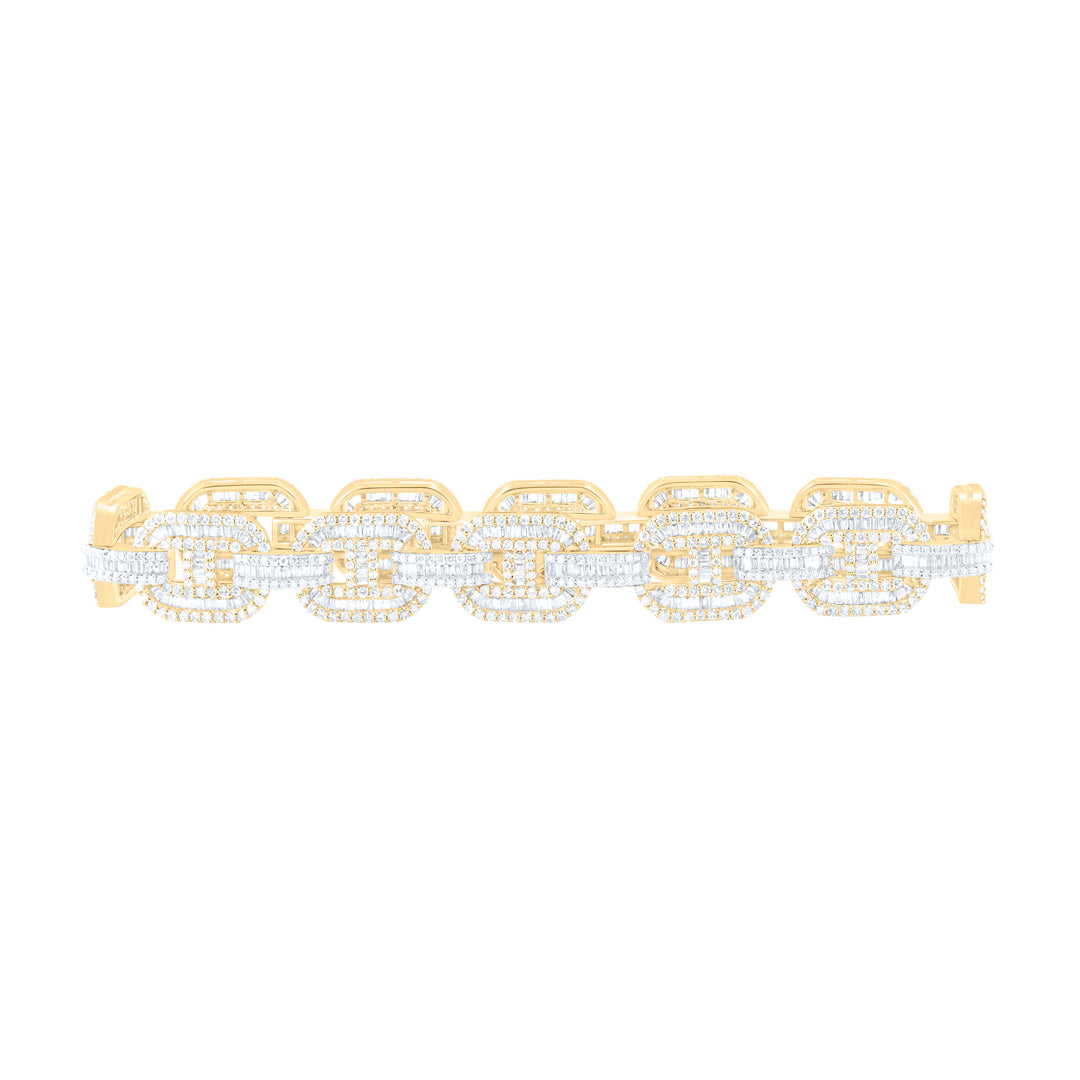 10kt Gold Men's Diamond Bracelet 7-5/8 ctw
