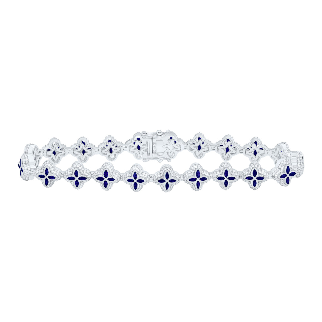 10kt Gold Men's Diamond Clover Bracelet 3 ctw