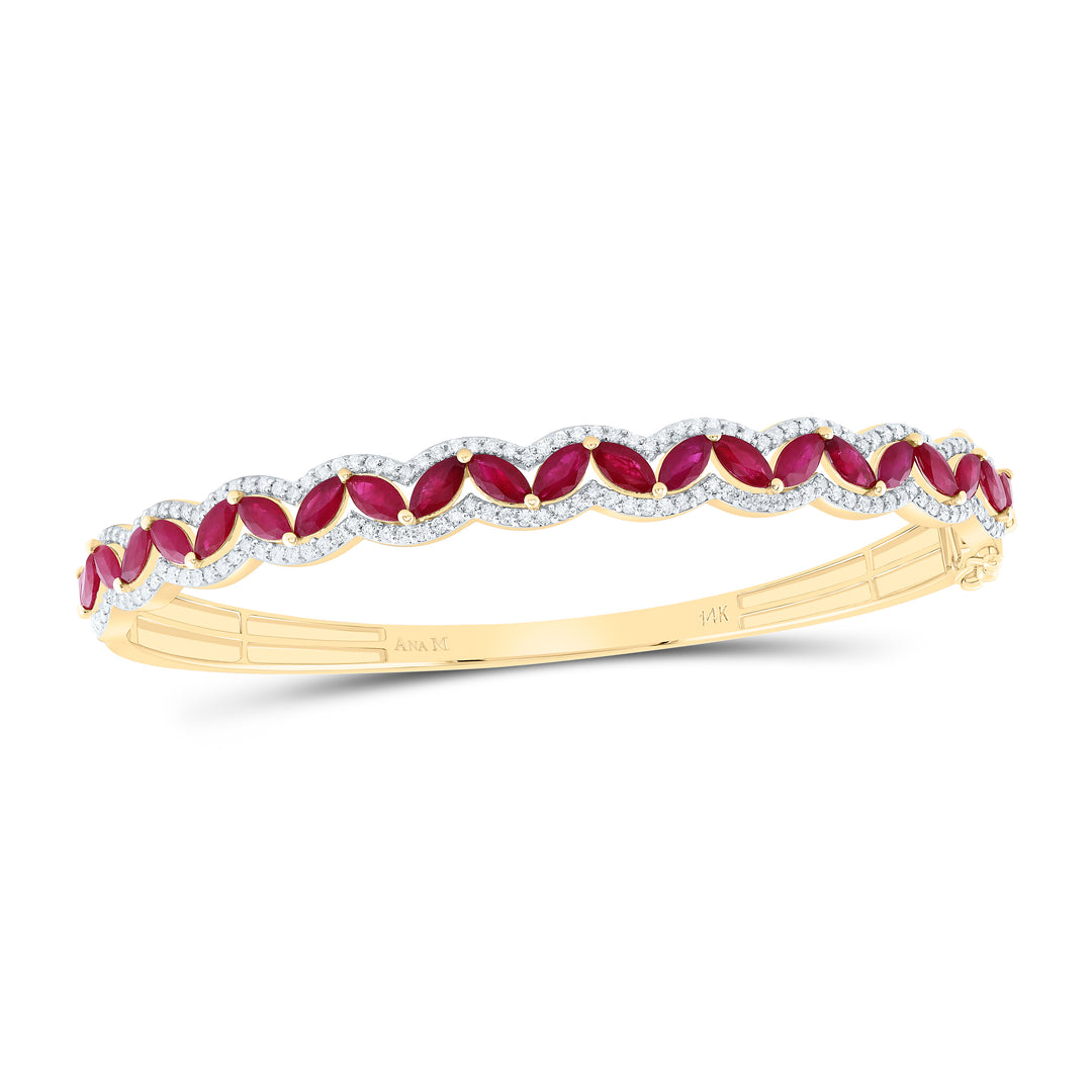 14kt Gold Diamond Bangle 1-1/5 ctw