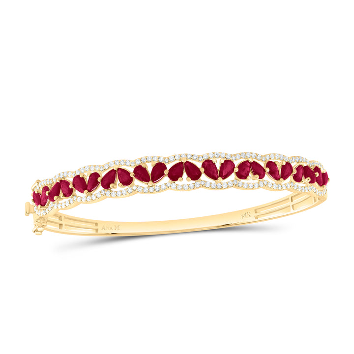 14kt Gold Diamond Bangle 1 ctw