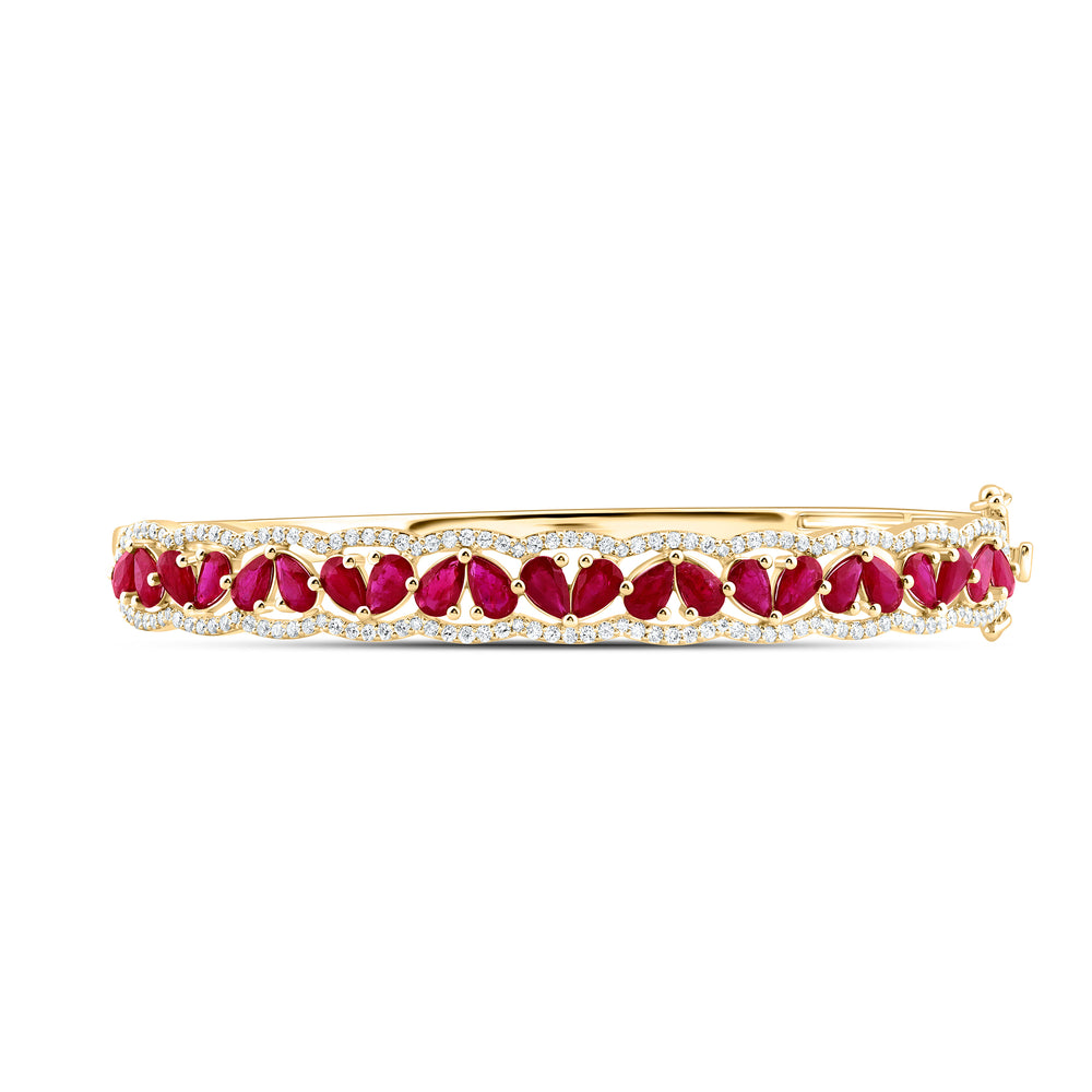 14kt Gold Diamond Bangle 1 ctw - view 2