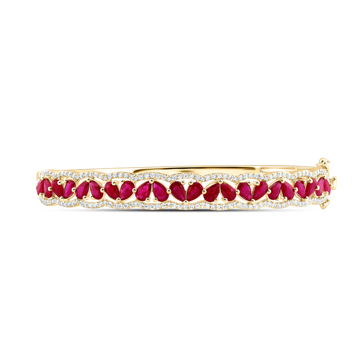 14kt Gold Diamond Bangle 1 ctw - view 2