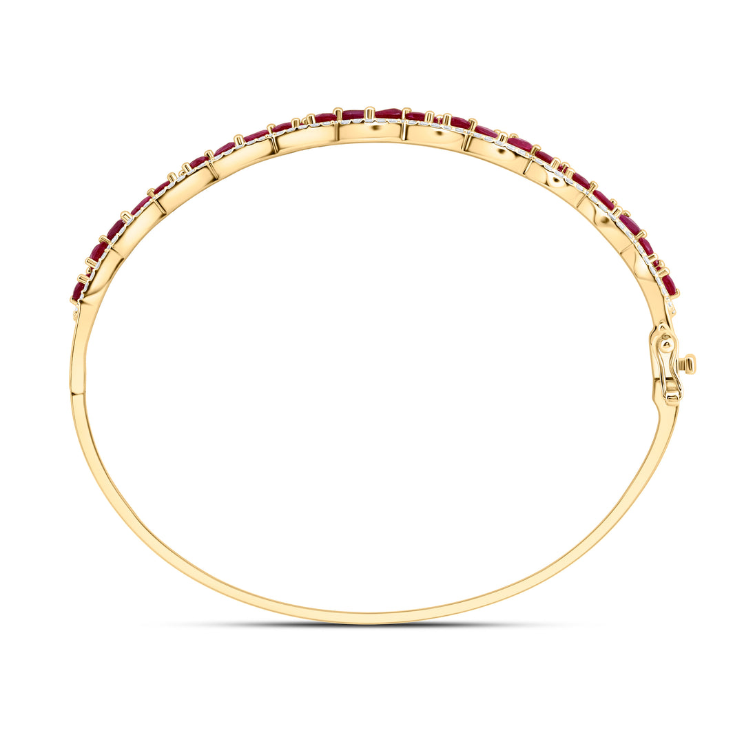 14kt Gold Diamond Bangle 1 ctw - view 4