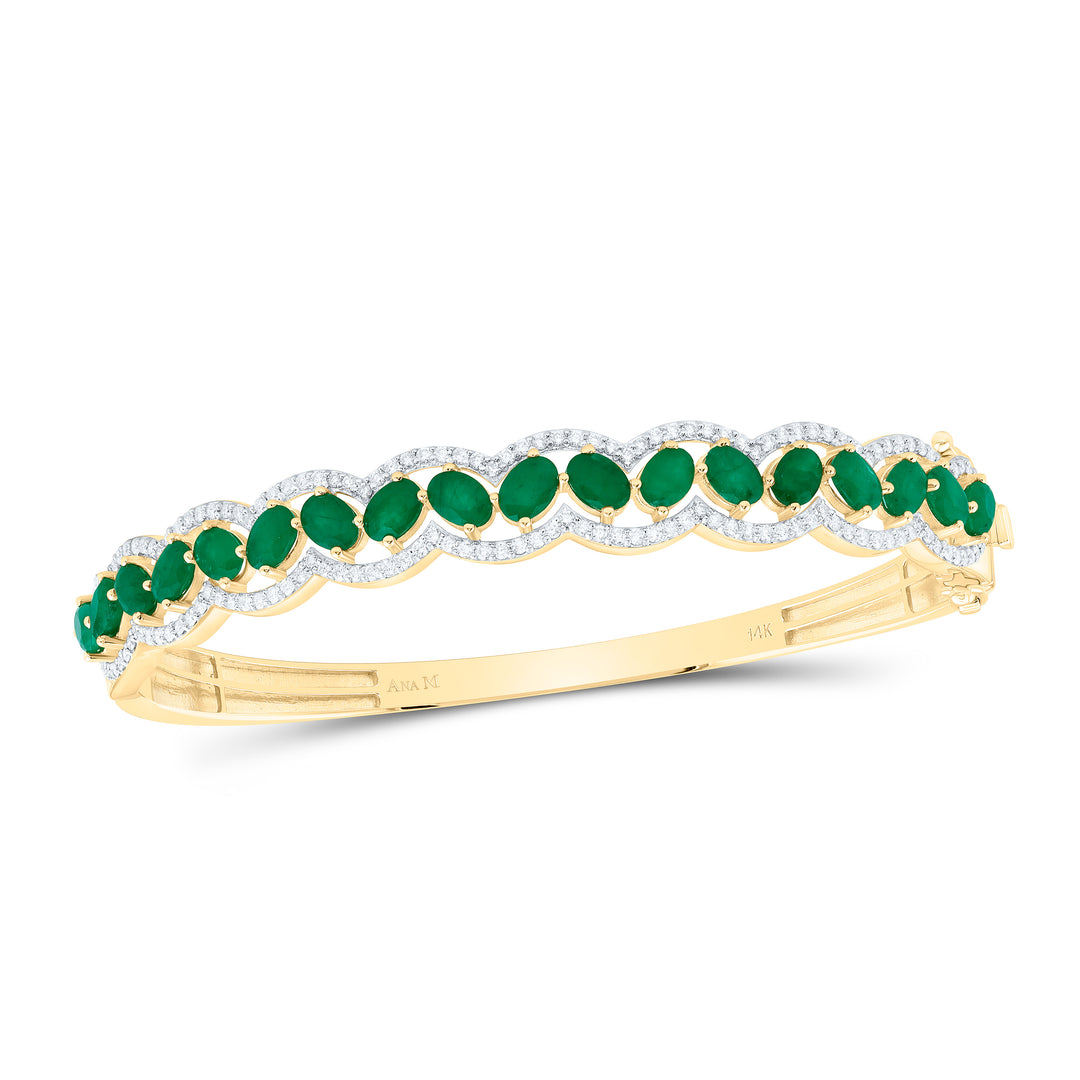 14kt Gold Diamond Bangle 1 ctw