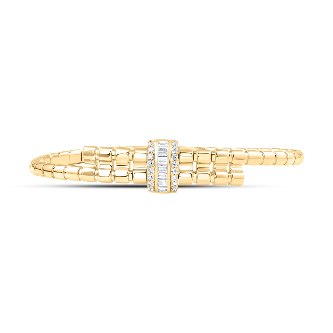 14kt Gold Diamond Bangle 1/2 ctw - view 2
