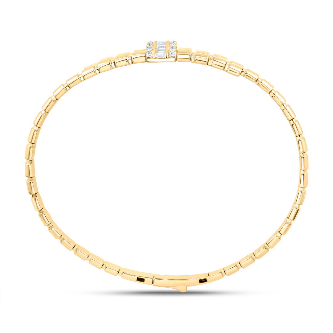 14kt Gold Diamond Bangle 1/2 ctw - view 4