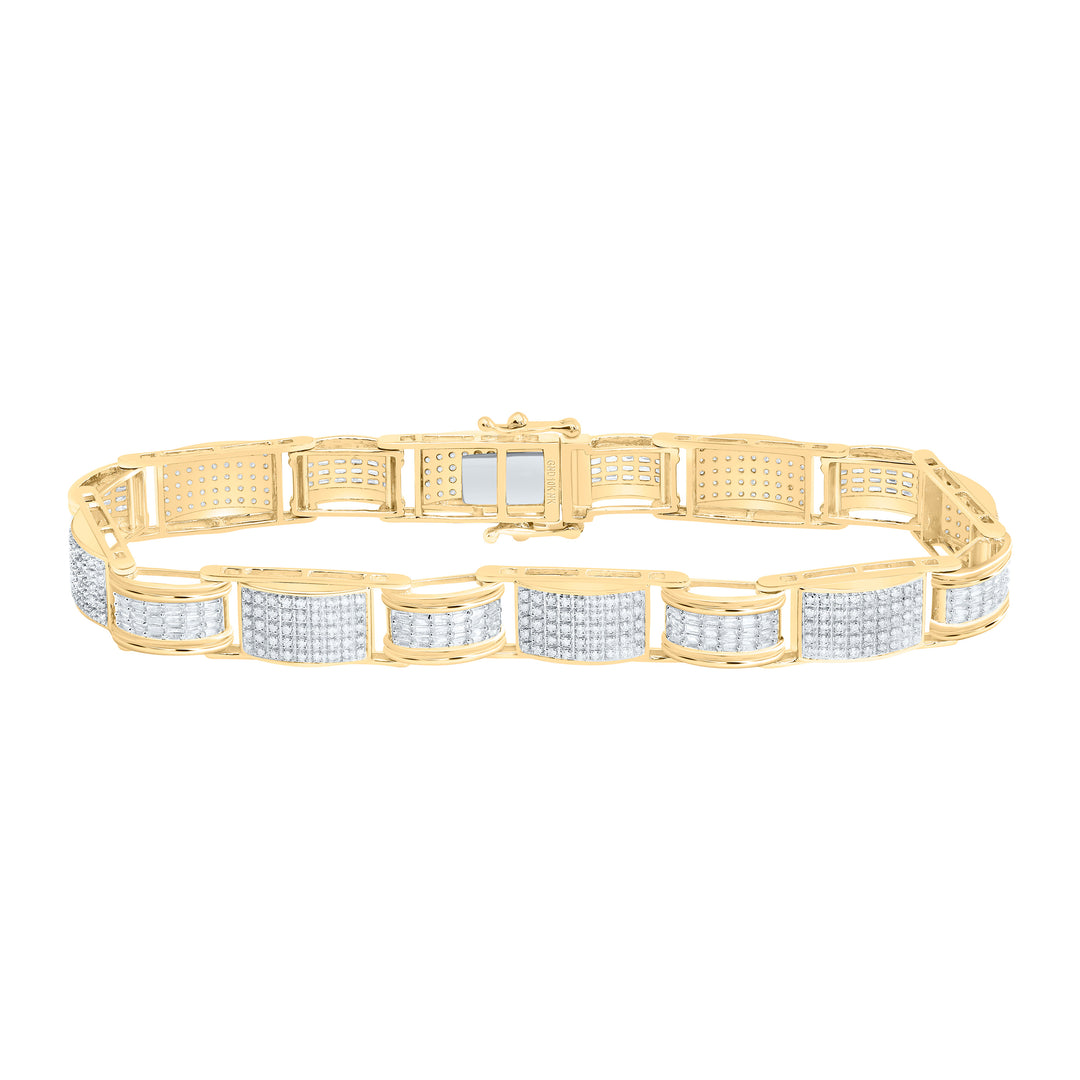 10kt Gold Men's Diamond Bracelet 1-3/4 ctw
