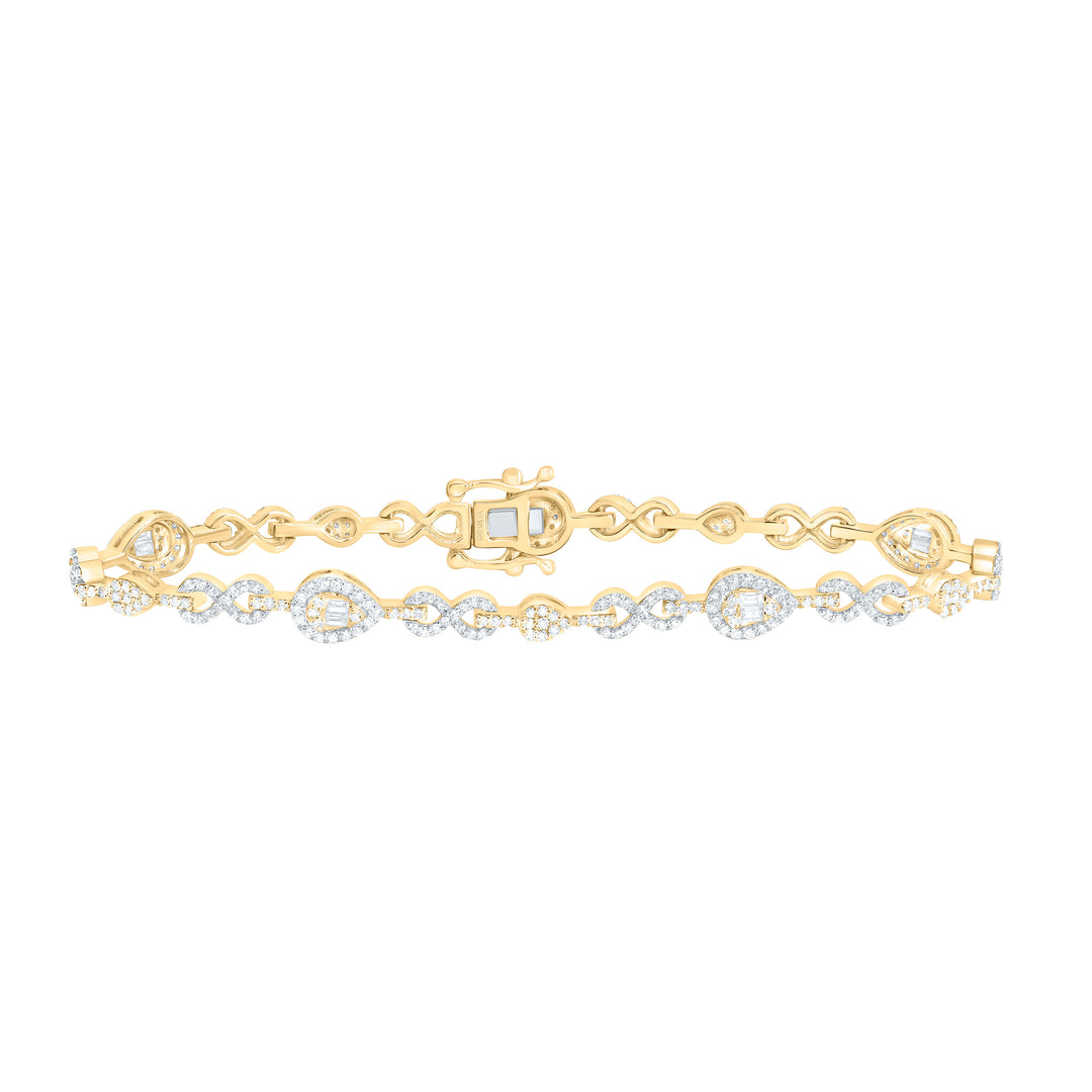 10kt Gold Diamond Bracelet 1-3/4 ctw