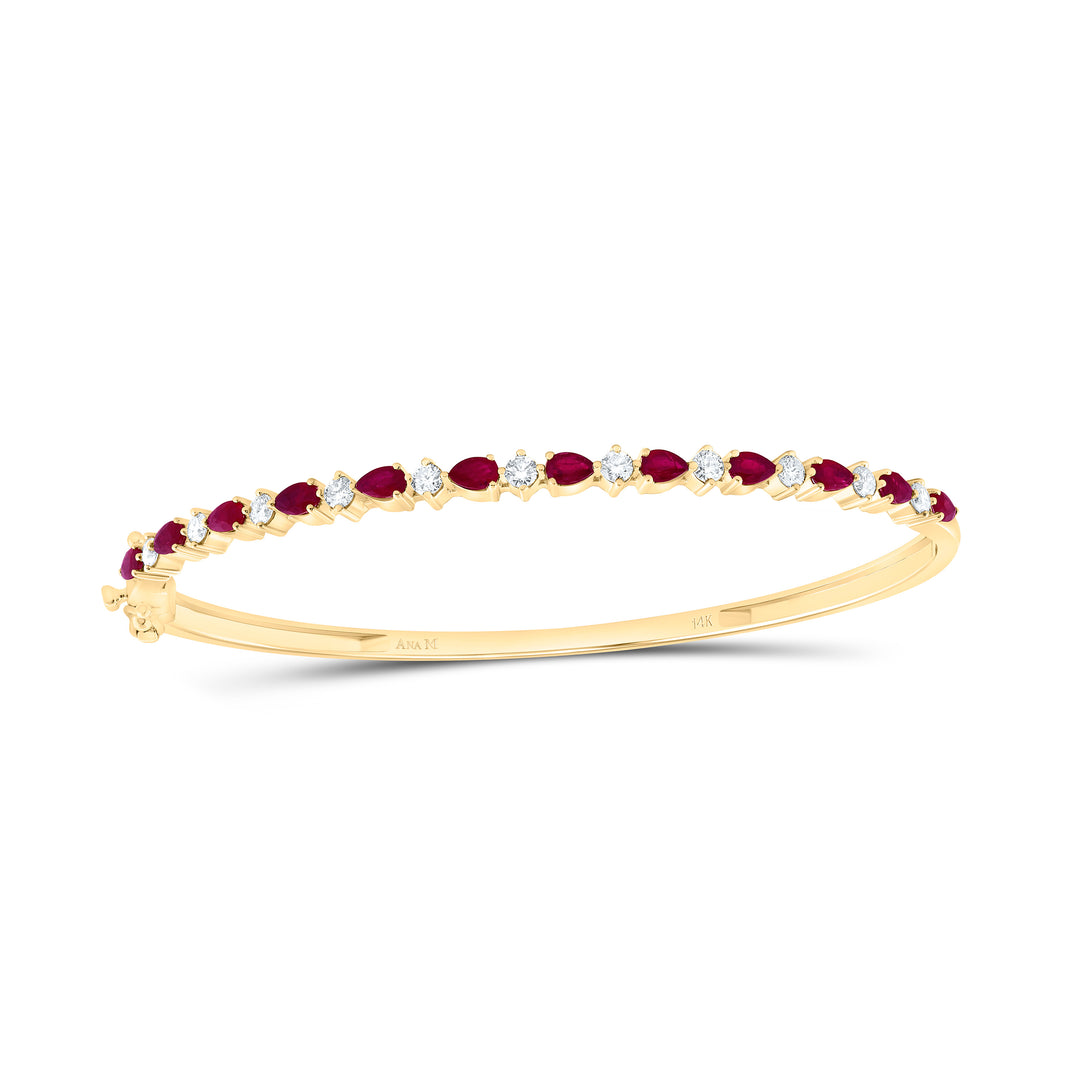 14kt Gold Diamond Bangle 3/4 ctw