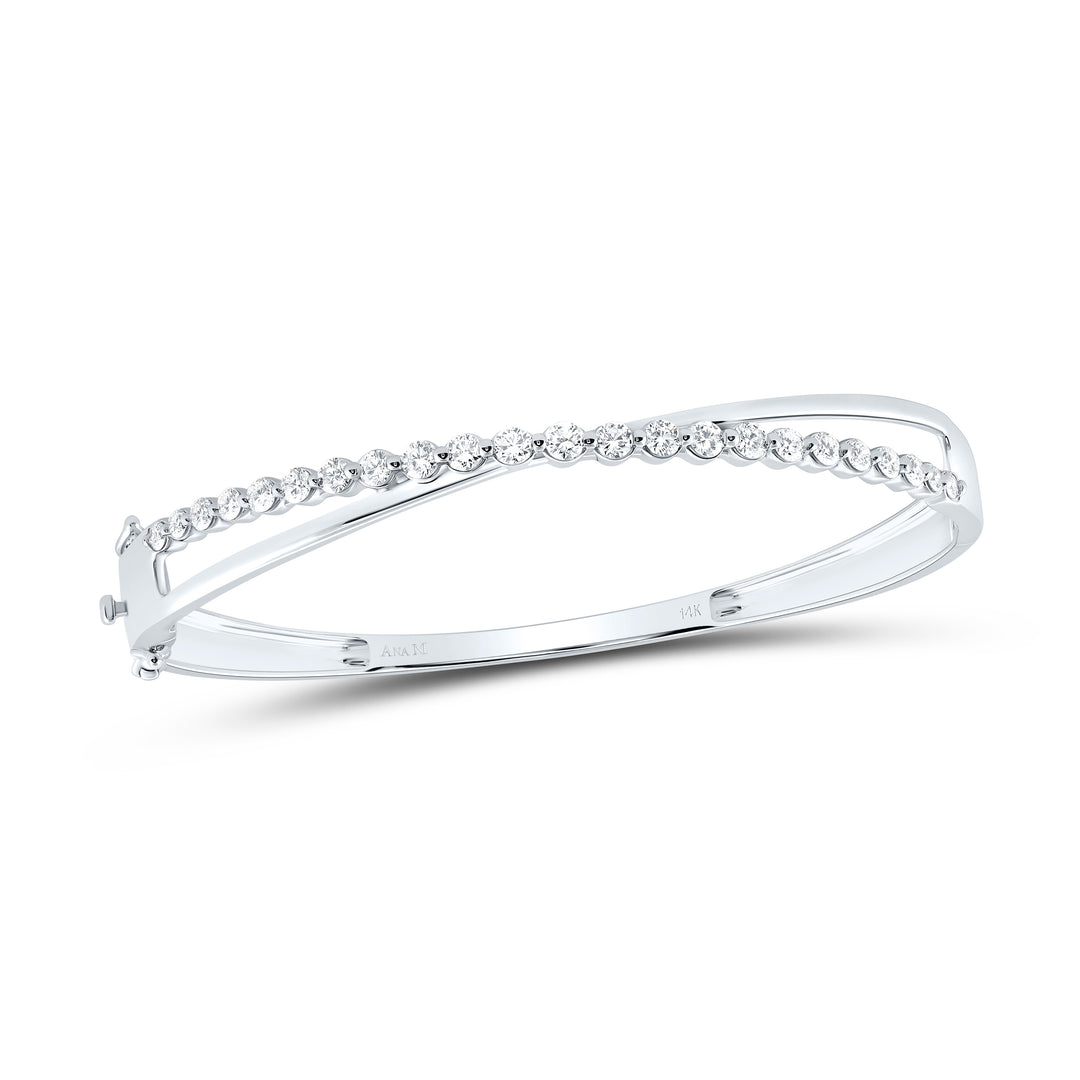 14kt Gold Diamond Bangle 1-5/8 ctw