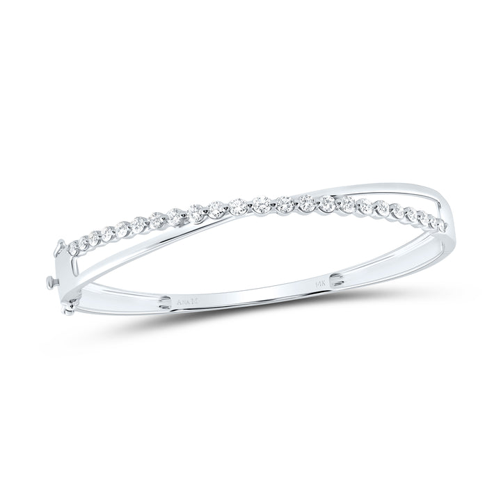 14kt Gold Diamond Bangle 1-5/8 ctw