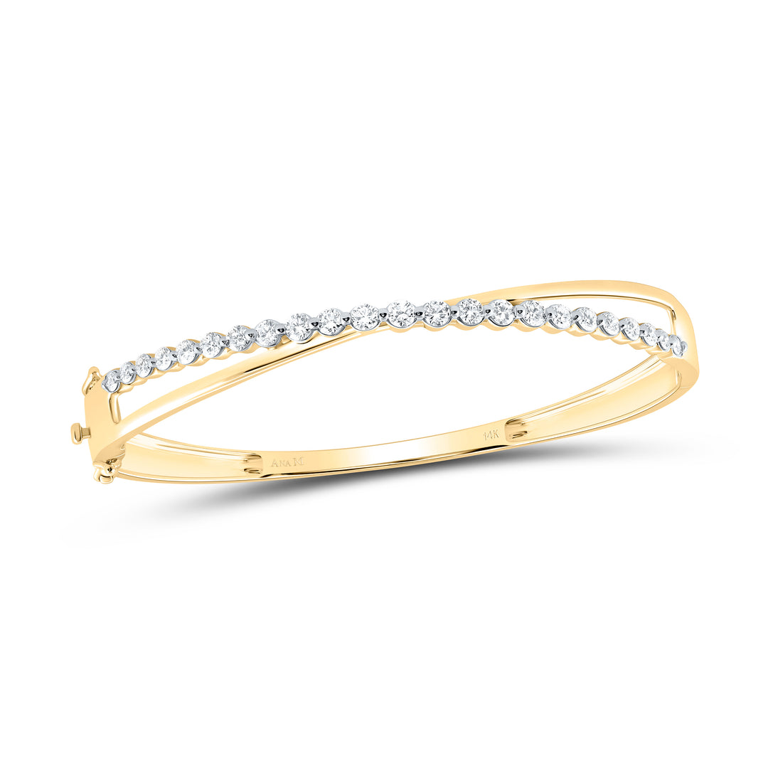 14kt Gold Diamond Bangle 1-5/8 ctw