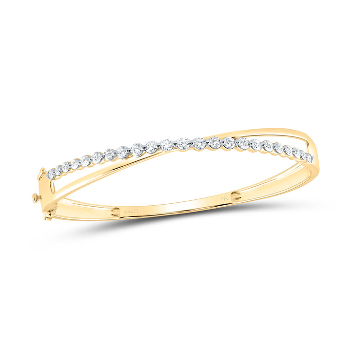 14kt Gold Diamond Bangle 1-5/8 ctw