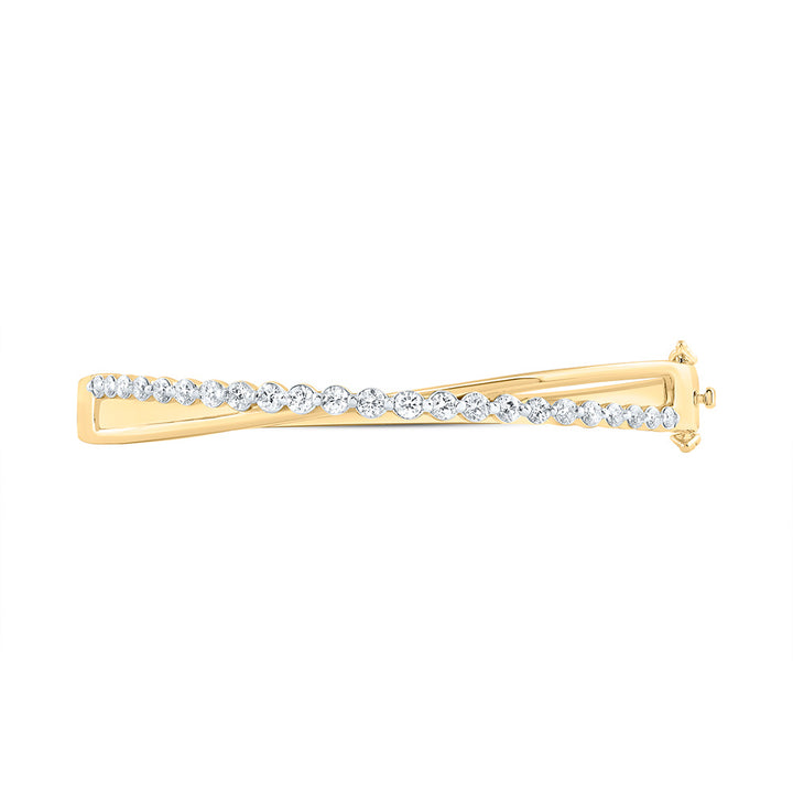 14kt Gold Diamond Bangle 1-5/8 ctw - view 2