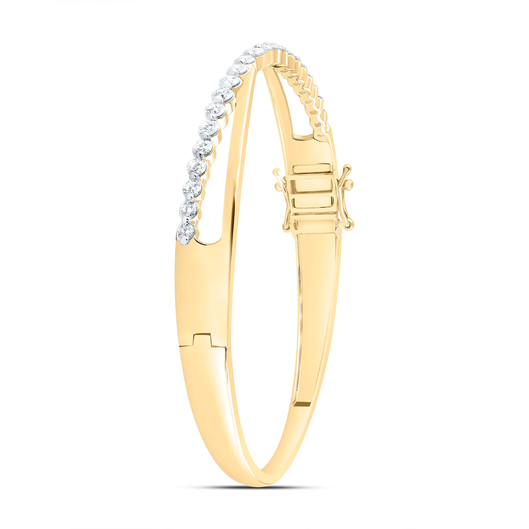 14kt Gold Diamond Bangle 1-5/8 ctw - view 3