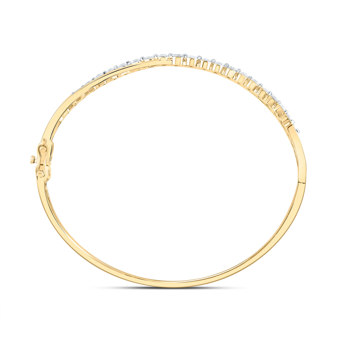 14kt Gold Diamond Bangle 1-5/8 ctw - view 4