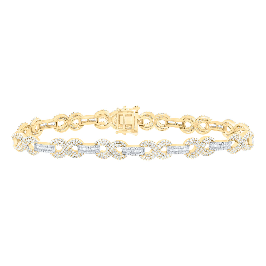 10kt Gold Men's Diamond Bracelet 4-3/8 ctw