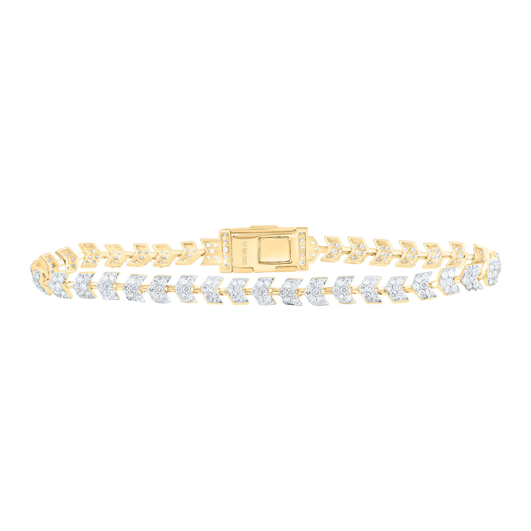 10kt Gold Men's Diamond Bracelet 4-5/8 ctw