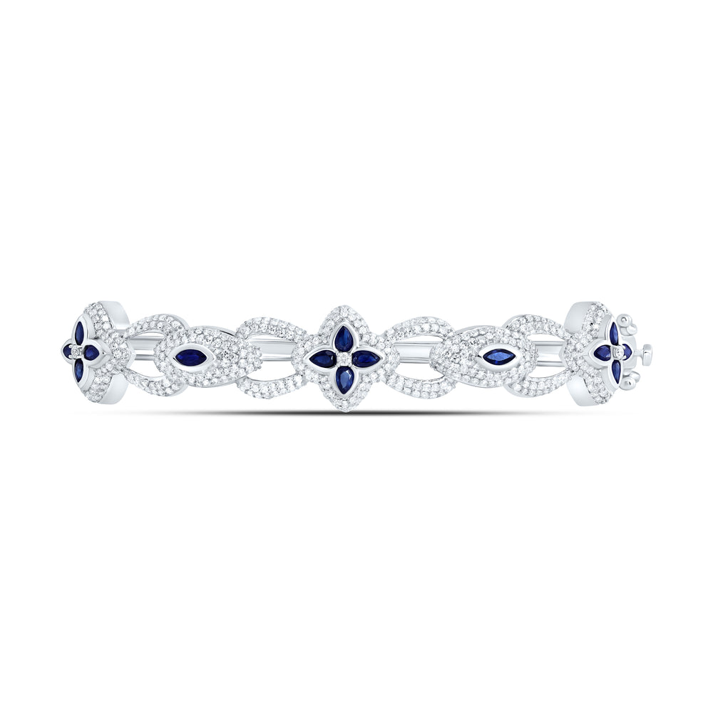 10kt Gold Diamond Clover Bangle 1-1/2 ctw - view 2