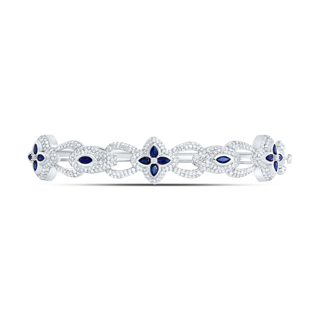 10kt Gold Diamond Clover Bangle 1-1/2 ctw - view 2