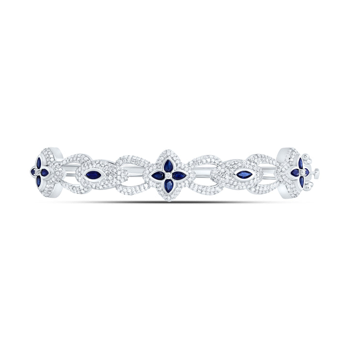 10kt Gold Diamond Clover Bangle 1-1/2 ctw - view 2