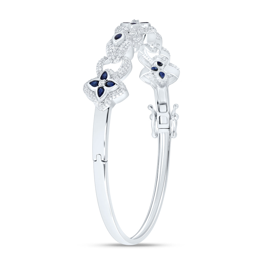10kt Gold Diamond Clover Bangle 1-1/2 ctw - view 3