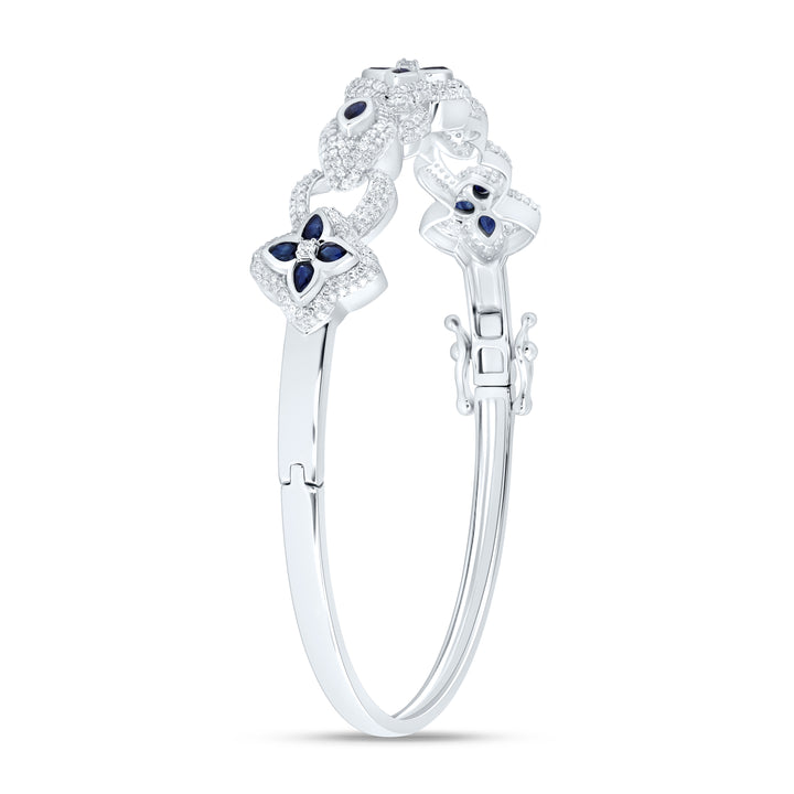 10kt Gold Diamond Clover Bangle 1-1/2 ctw - view 3