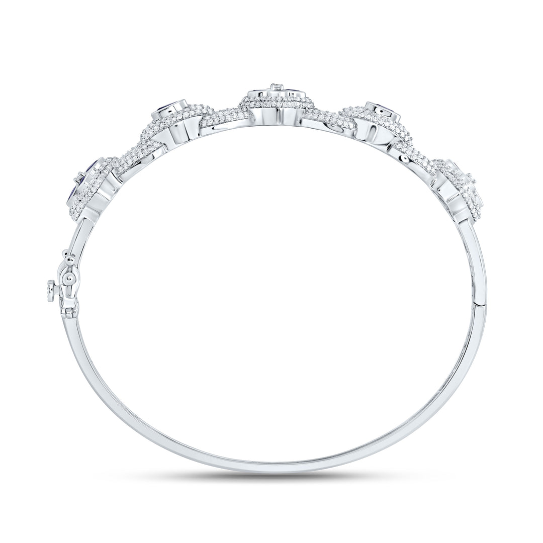 10kt Gold Diamond Clover Bangle 1-1/2 ctw - view 4