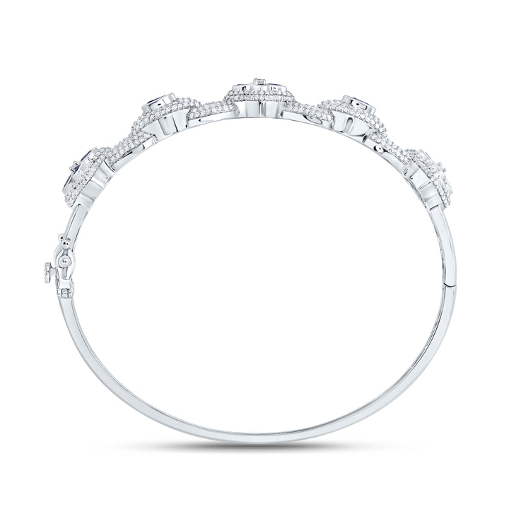 10kt Gold Diamond Clover Bangle 1-1/2 ctw - view 4