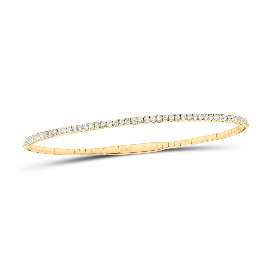14kt Gold Diamond Tennis Bangle 1-3/8 ctw
