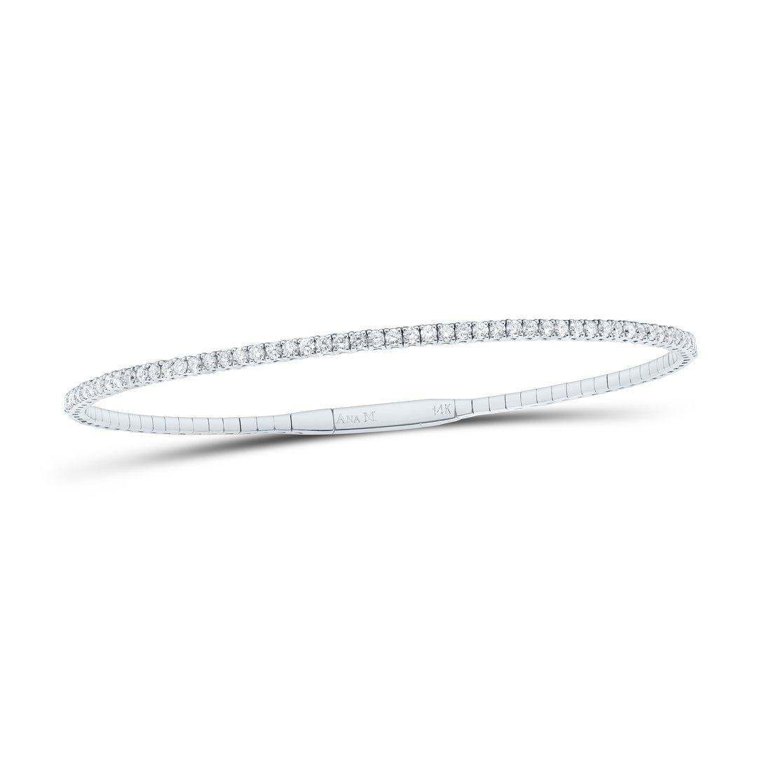 14kt Gold Diamond Tennis Bangle 1-3/8 ctw