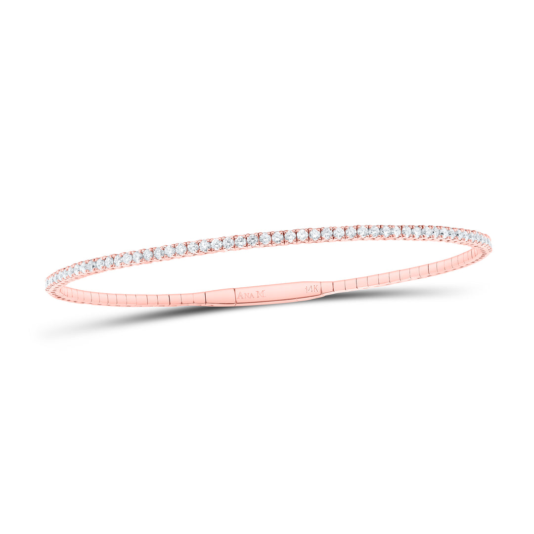 14kt Gold Diamond Tennis Bangle 1-3/8 ctw