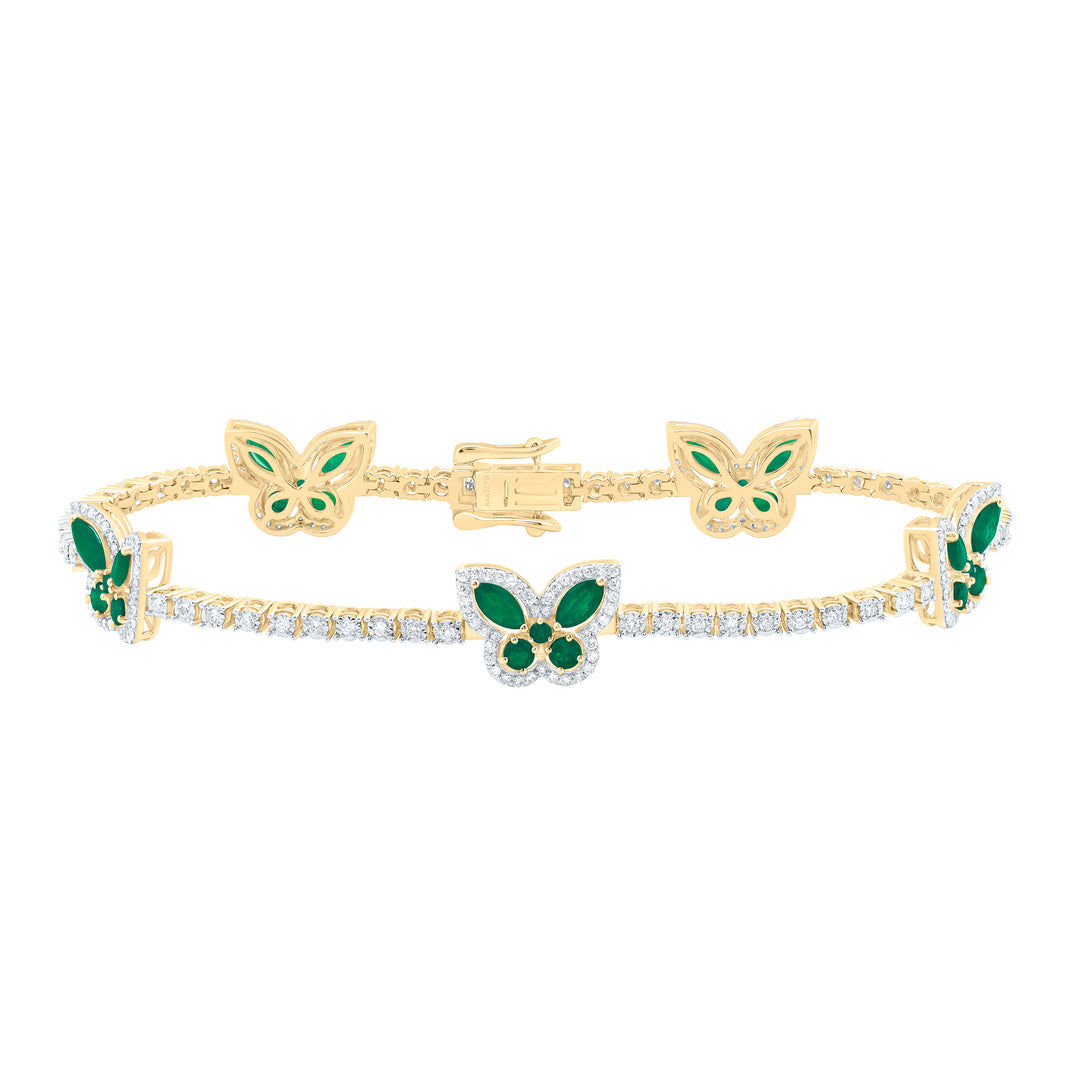 14kt Gold Diamond Butterfly Bracelet 1 ctw