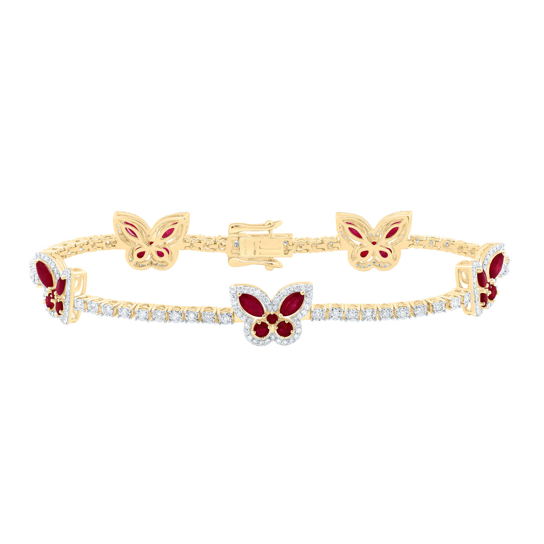 14kt Gold Diamond Butterfly Bracelet 1 ctw