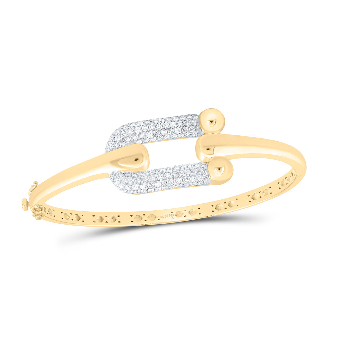 14kt Gold Diamond Bangle 2 ctw - view 4
