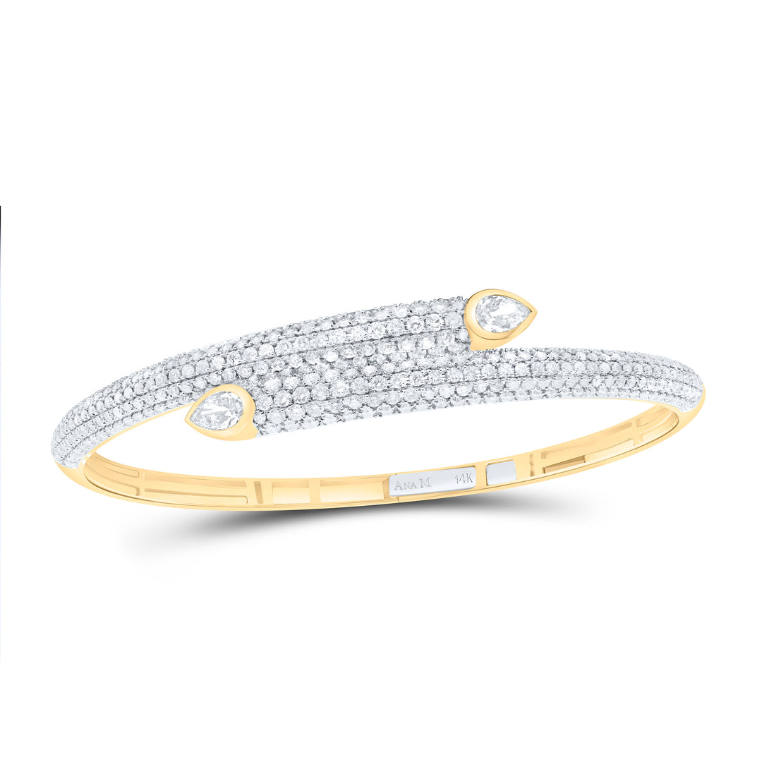 14kt Gold Diamond Drop Bangle 4-3/4 ctw