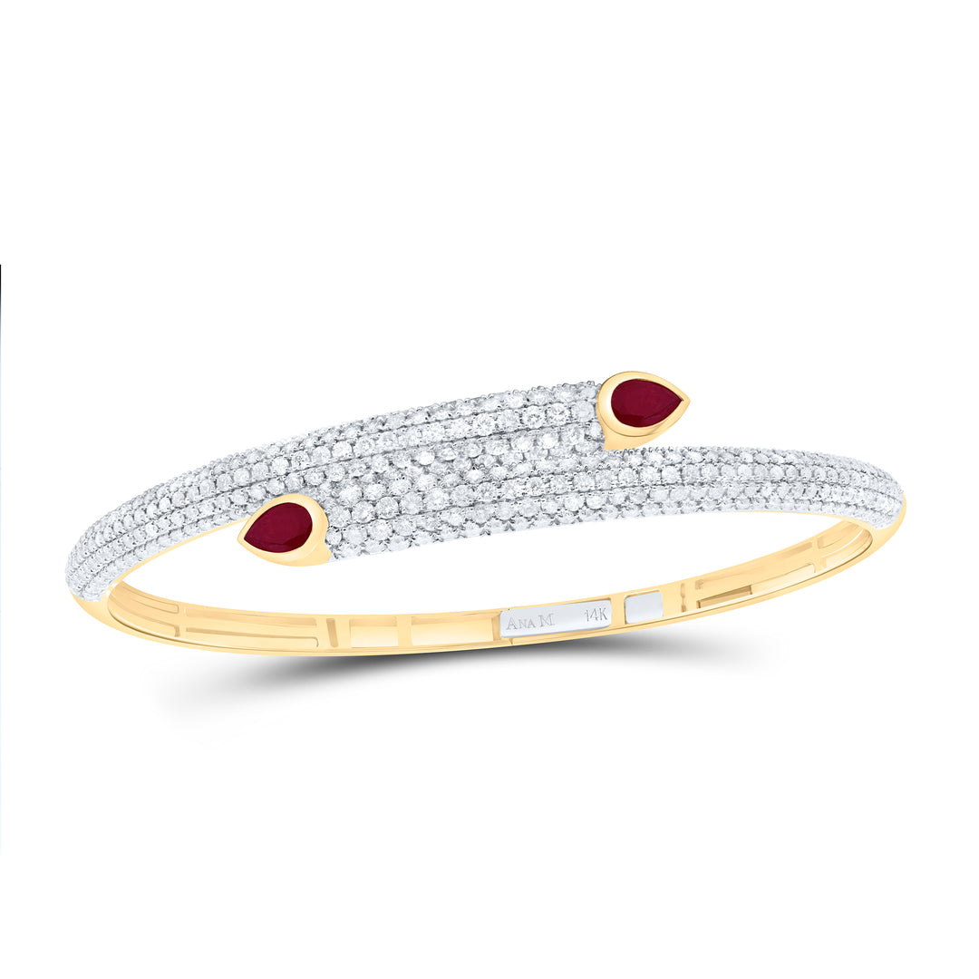 14kt Gold Diamond Drop Bangle 3-3/4 ctw