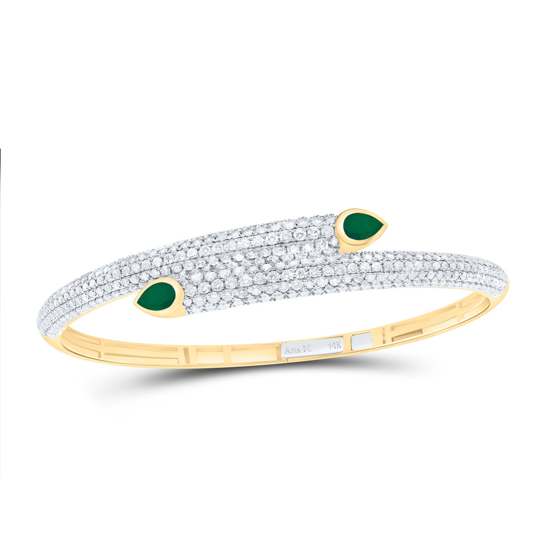 14kt Gold Diamond Drop Bangle 3-3/4 ctw