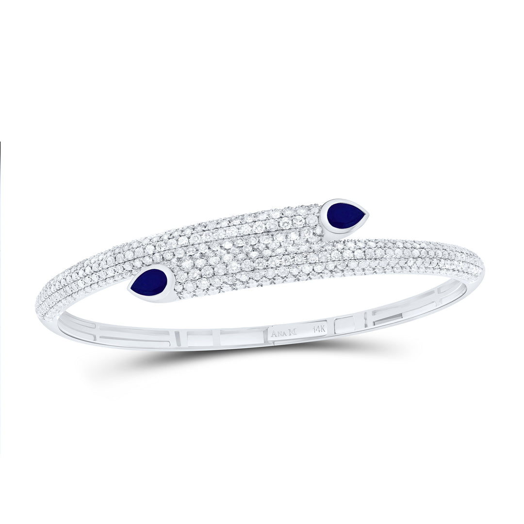 14kt Gold Diamond Drop Bangle 3-3/4 ctw