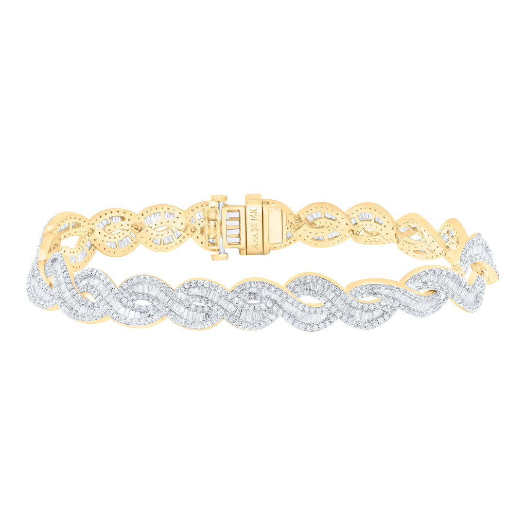 14kt Gold Men's Diamond Bracelet 7-1/2 ctw