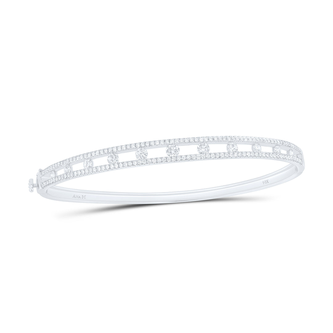 14kt Gold Diamond Bangle 1-5/8 ctw