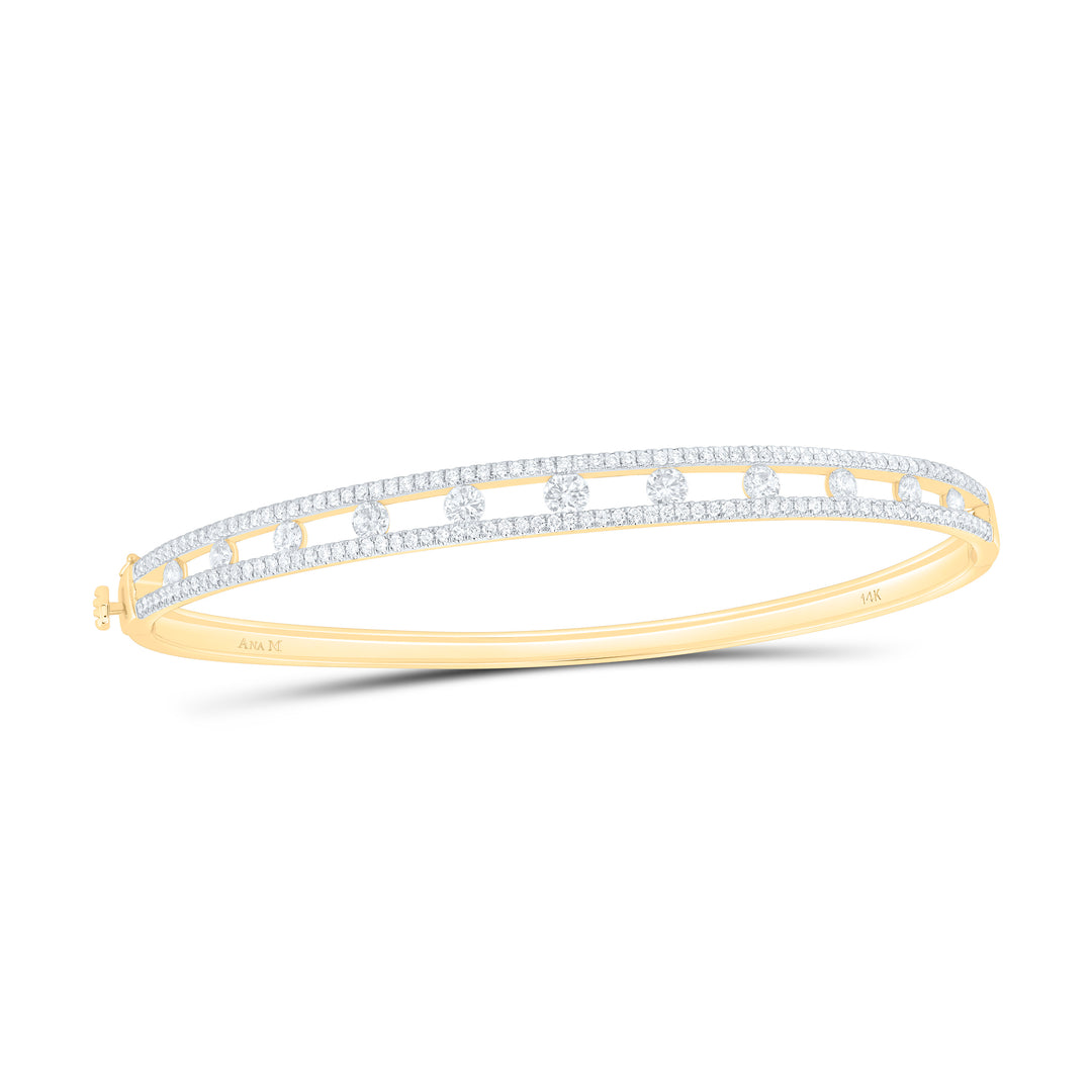 14kt Gold Diamond Bangle 1-5/8 ctw