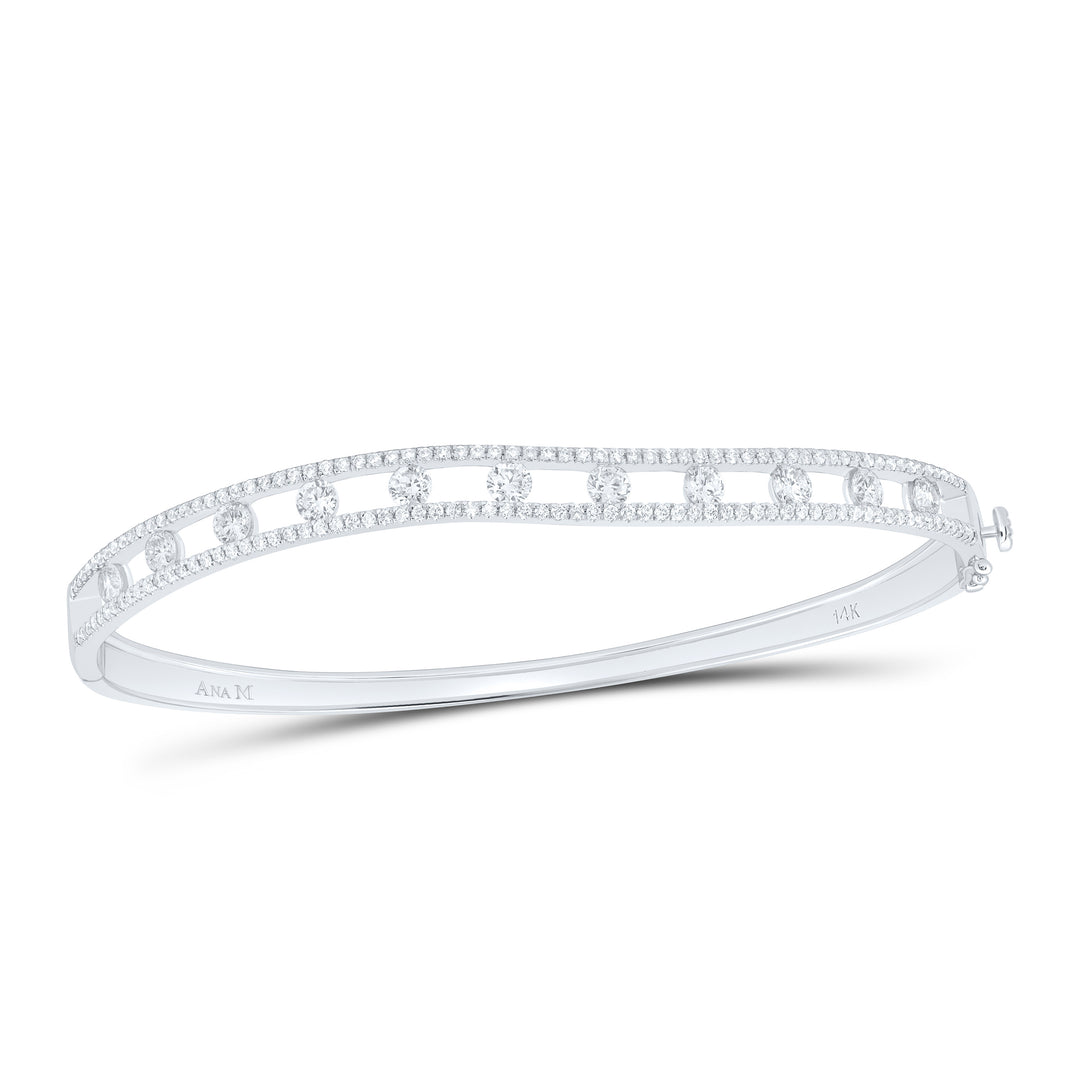 14kt Gold Diamond Bangle 1-7/8 ctw