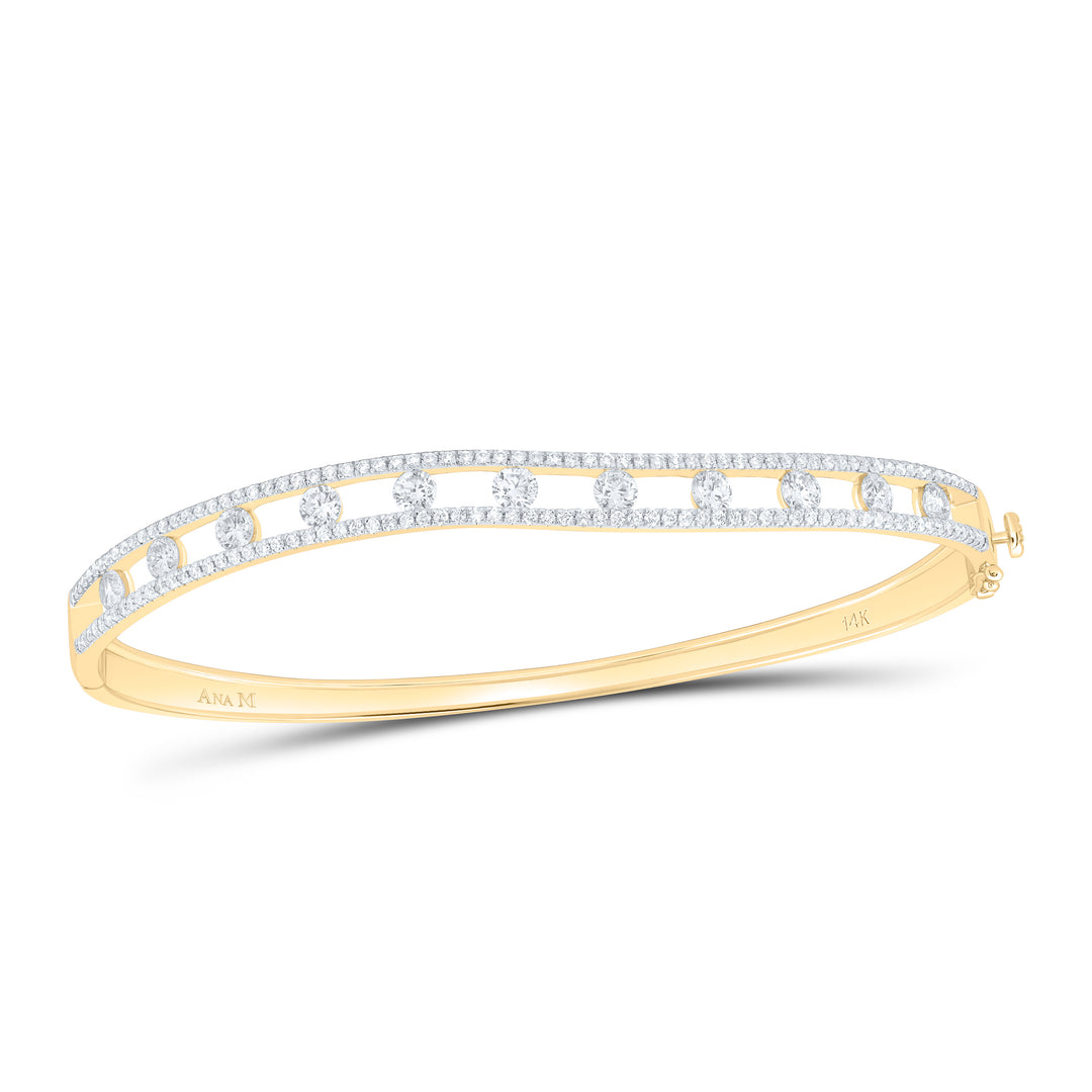 14kt Gold Diamond Bangle 1-7/8 ctw
