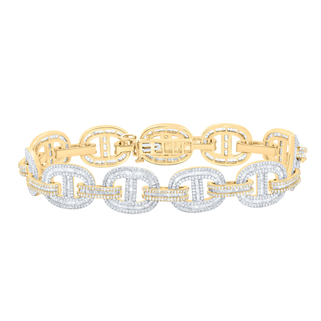 10kt Gold Men's Diamond Cuban Link Bracelet 8-3/8 ctw