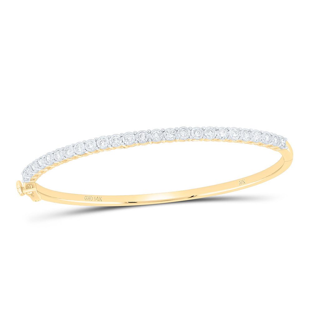 14kt Gold Diamond Tennis Bangle 5/8 ctw
