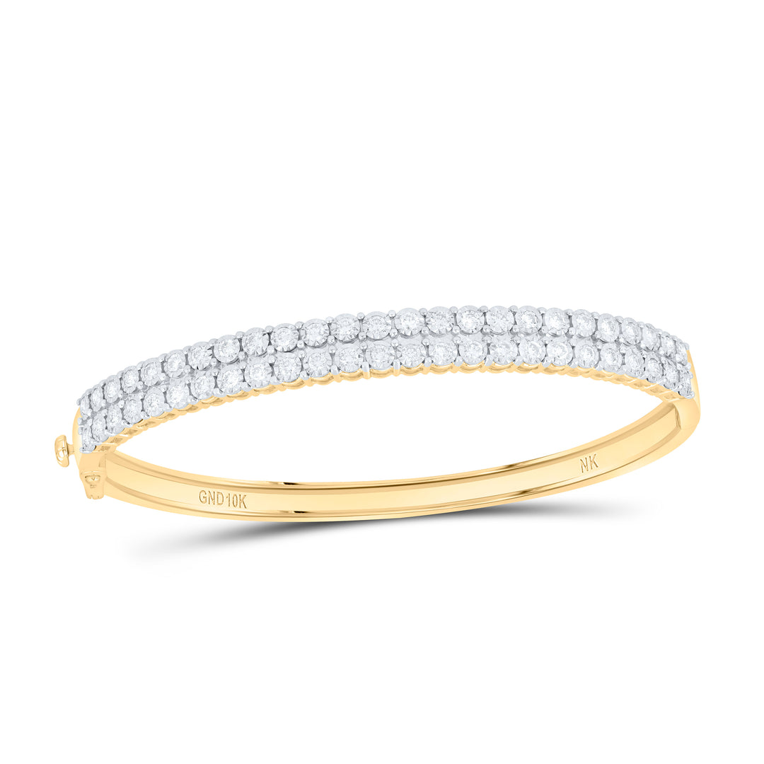 10kt Gold Diamond Tennis Bangle 1-1/4 ctw