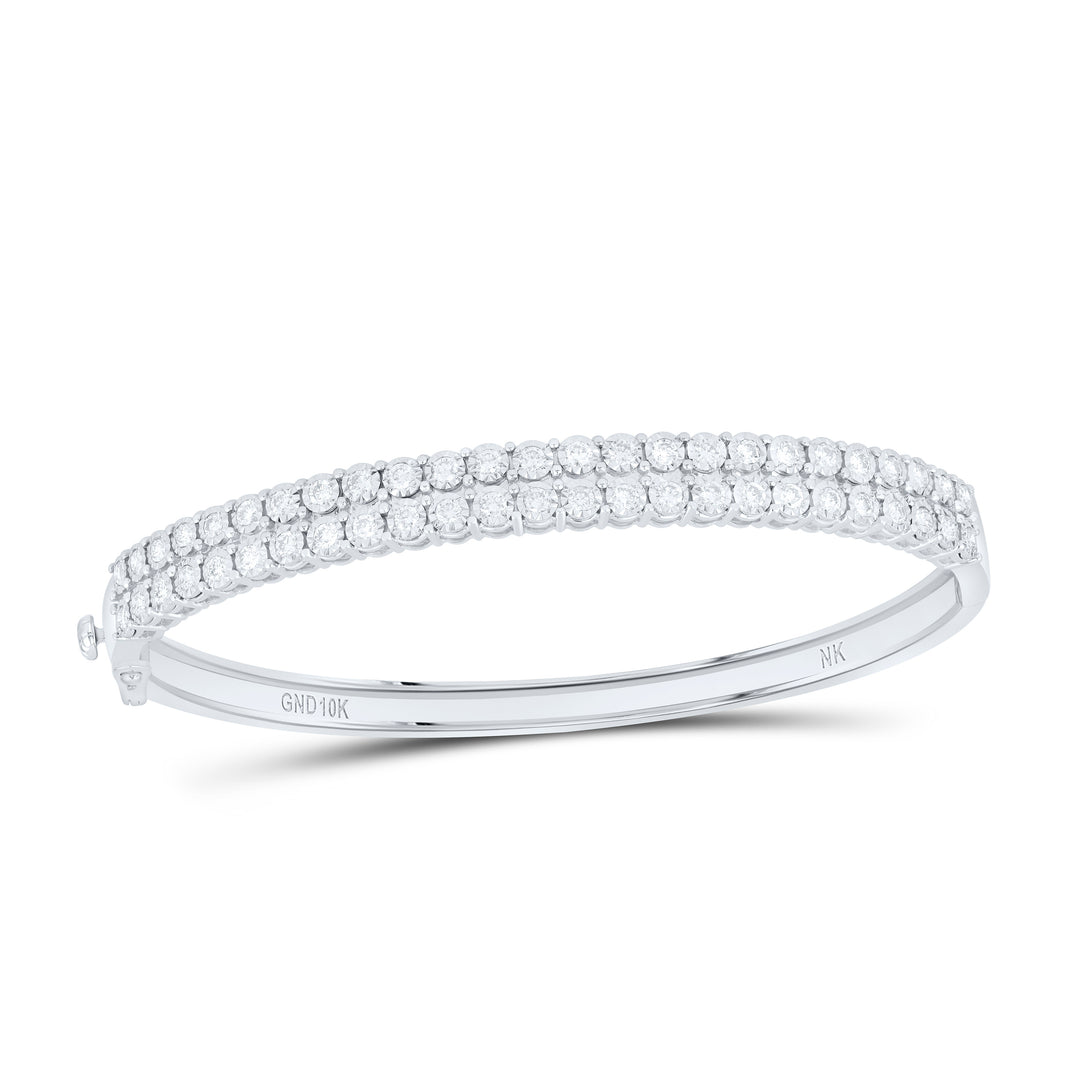 10kt Gold Diamond Tennis Bangle 1-1/4 ctw