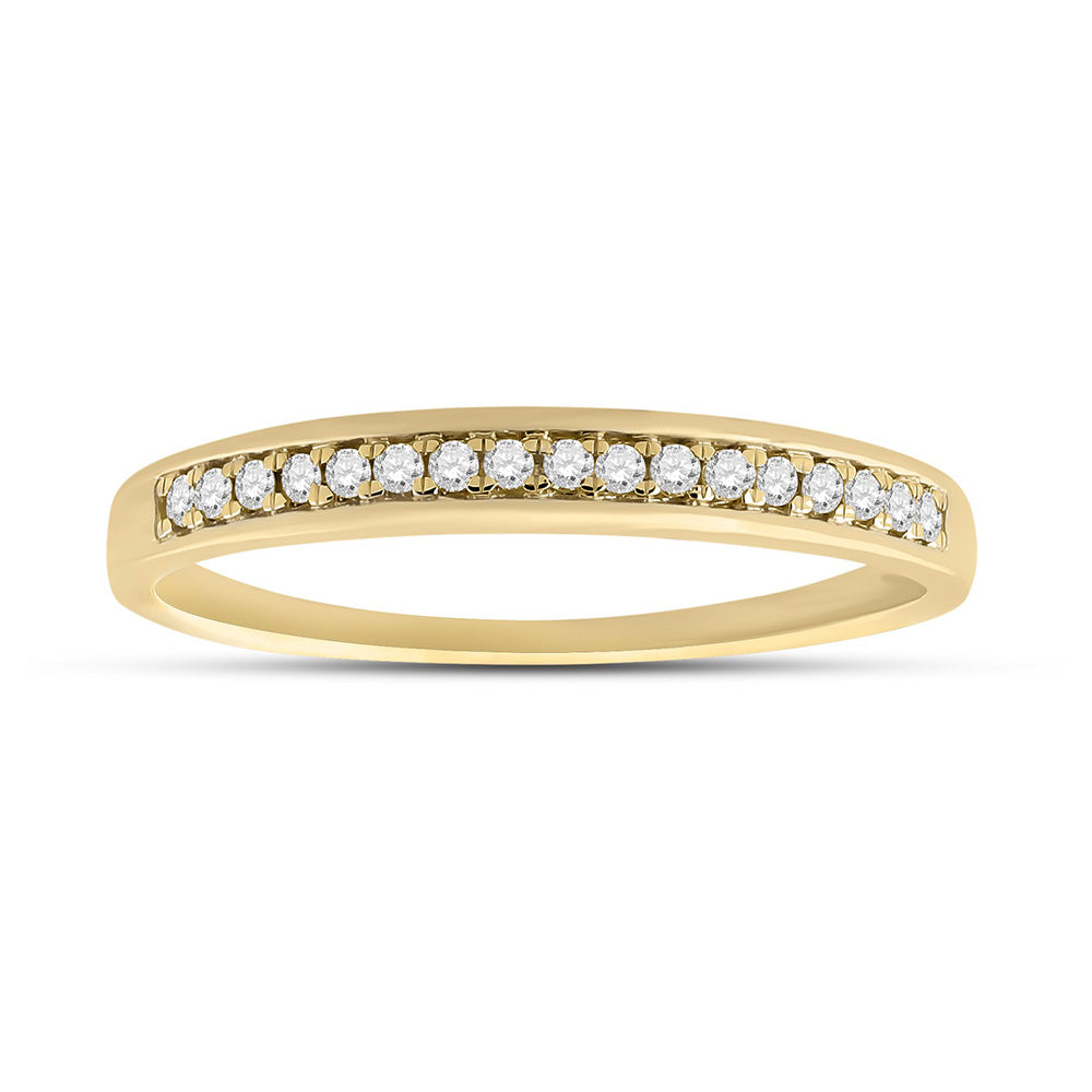 10kt Yellow Gold Womens Round Diamond Wedding Band Ring 1/10 Cttw